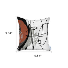 18" X 18" Black And Red Abstract Zippered Handmade Polyester Throw Pillow Cover