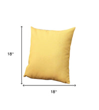 Set of Two 18" Yellow Fabric Throw Pillows