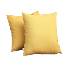 Set of Two 18" Yellow Fabric Throw Pillows