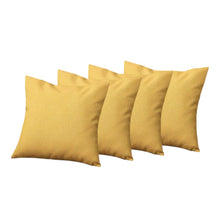 Set of Four 18" Yellow Fabric Throw Pillows