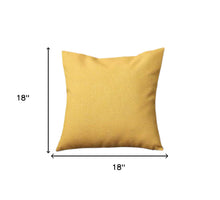 Set of Four 18" Yellow Fabric Throw Pillows