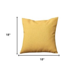 Set of Four 18" Yellow Fabric Throw Pillows