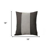 Set of Four 18" Black and White Houndstooth Fabric Throw Pillows