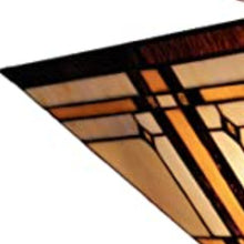 Brown and Amber Tiffany Style Mission Semi Flush Dimmable Ceiling Light