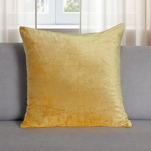 22" Yellow Cotton Blend Throw Pillow