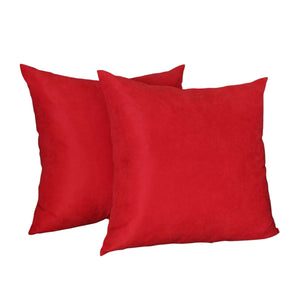 Set of Two 26" Red Euro Throw Pillow Covers