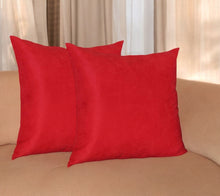 Set of Two 26" Red Euro Throw Pillow Covers