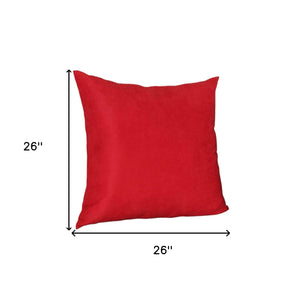 Set of Two 26" Red Euro Throw Pillow Covers