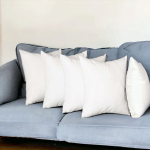 Set Of Four 18" X 18" White Polyester Zippered Pillow Cover