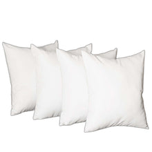 Set Of Four 18" X 18" White Polyester Zippered Pillow Cover