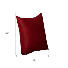 Set Of Four 18" X 18" Claret Red Polyester Zippered Pillow Cover