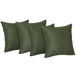 Set of Four 20" Fern Green Fabric Throw Pillow Covers