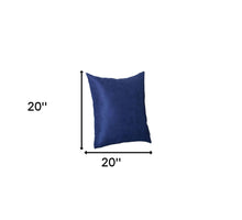 Set Of Four 20" X 20" Navy Blue Polyester Zippered Pillow Cover