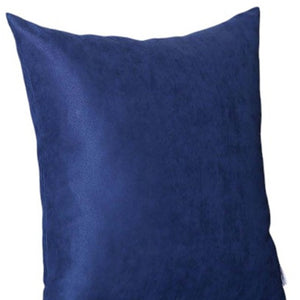 Set Of Four 20" X 20" Navy Blue Polyester Zippered Pillow Cover