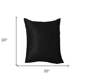 Set of Four 20" Black Fabric Throw Pillow Covers