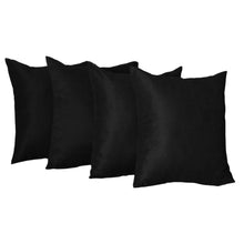 Set of Four 20" Black Fabric Throw Pillow Covers