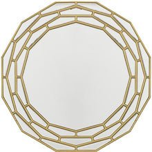 35" Gold Round Framed Accent Mirror