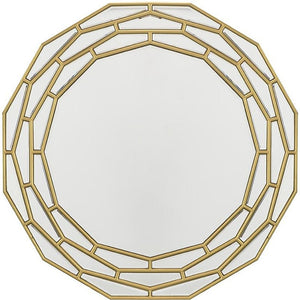 35" Gold Round Framed Accent Mirror