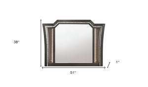 38" Metallic Gray Lighted Dresser Mirror