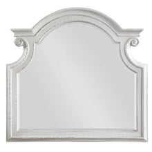 43" White Abstract Wood Framed Mounted Dresser Mirror