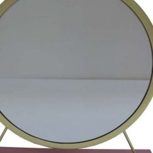 19" Brass Round Metal Framed Freestanding Mirror