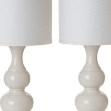 Set of Two 34" Off White Ceramic Gourd Table Lamp With Off White Drum Shade