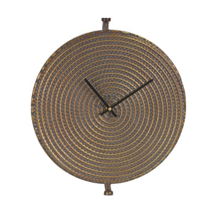 15" Circle Bronze Metal Analog Wall Clock