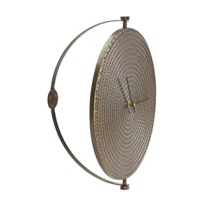 15" Circle Bronze Metal Analog Wall Clock