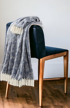 50" X 60" Blue and White Woven Cotton Throw Blanket with Fringe