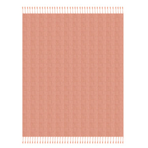 50" X 60" Pink Woven Cotton Throw Blanket with Fringe