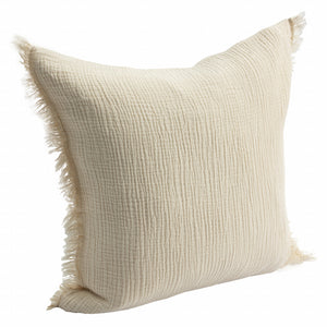 20" X 20" True White 100% Cotton Zippered Pillow