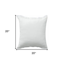 20" X 20" True White 100% Cotton Zippered Pillow