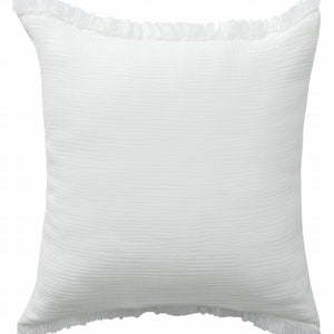 20" X 20" True White 100% Cotton Zippered Pillow