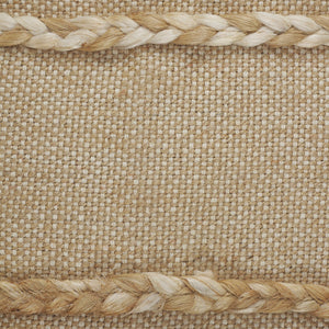 20" X 20" Beige And Ivory Jute Striped Zippered Pillow With Fringe