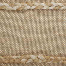 20" X 20" Beige And Ivory Jute Striped Zippered Pillow With Fringe