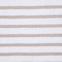 20" X 20" Beige And White 100% Cotton Striped Zippered Pillow