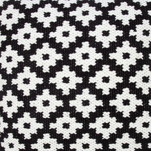 20" X 20" Black And White 100% Cotton Geometric Zippered Pillow