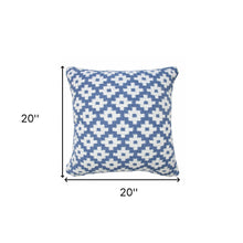 20" X 20" Black And White 100% Cotton Geometric Zippered Pillow