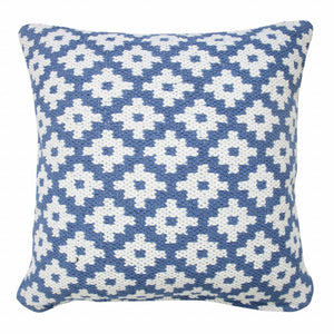 20" X 20" Black And White 100% Cotton Geometric Zippered Pillow