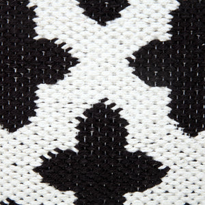 20" X 20" White And Black 100% Cotton Geometric Zippered Pillow