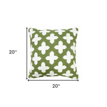 20" X 20" White And Black 100% Cotton Geometric Zippered Pillow