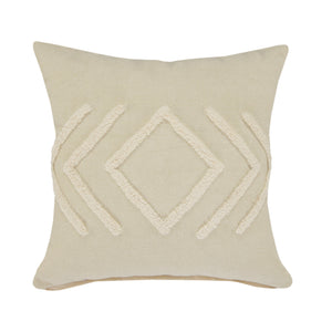 20" X 20" Birch And White 100% Cotton Geometric Zippered Pillow