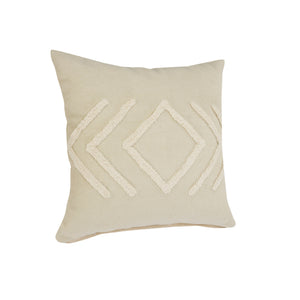 20" X 20" Birch And White 100% Cotton Geometric Zippered Pillow