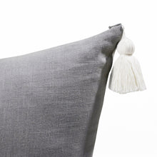 20" X 20" Slate Gray Linen Striped Zippered Pillow