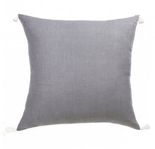 20" X 20" Slate Gray Linen Striped Zippered Pillow