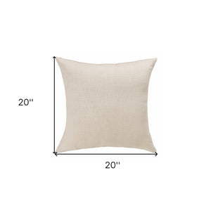 20" X 20" Cream Linen Zippered Pillow