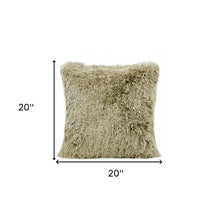 20" X 20" Taupe Polyester Zippered Pillow