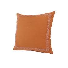 14" X 36" Orange And Dark Orange 100% Cotton Geometric Zippered Pillow