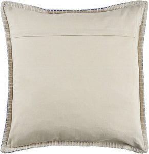 24" X 24" Twilight Blue 100% Cotton Zippered Pillow