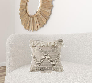 20" Ivory Throw Pillow